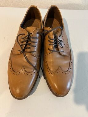 Source Unknown Tan Leather Wingtip Derbys